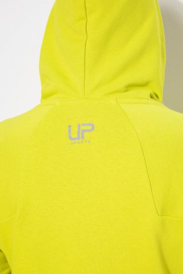 Ulla Popken Zippered Pocket and Reflective Piping Hoodie Green Apple - Bluzy & bluzy z kapturem - Przytulne bluzy, hoody i swetry