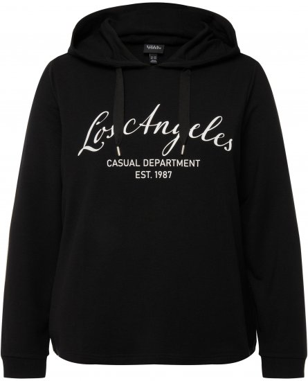 Ulla Popken City Name Graphic Hoodie Black - Bluzy & bluzy z kapturem - 