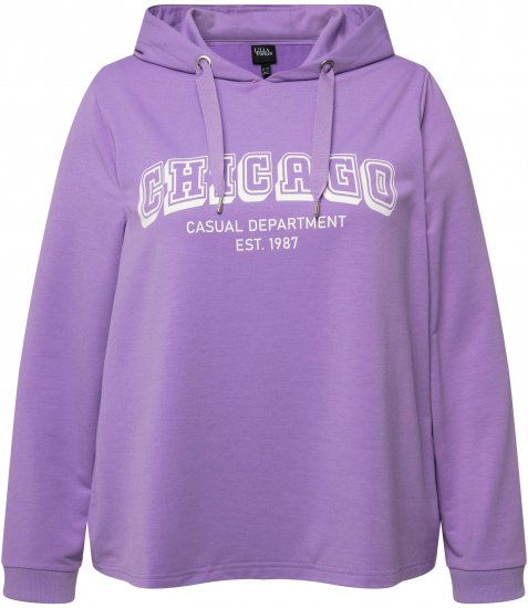 Ulla Popken City Name Graphic Hoodie Light Purple - Bluzy & bluzy z kapturem - 