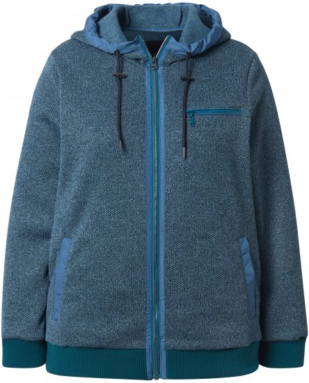Ulla Popken Fleece-Lined Hoodie Dark Petrol - Bluzy & bluzy z kapturem - 