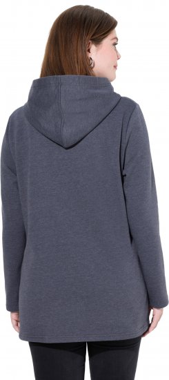 Ulla Popken Lettering GLOWING Hoodie Asphalt Grey - Koszulki z nadrukiem dla kobiet - 