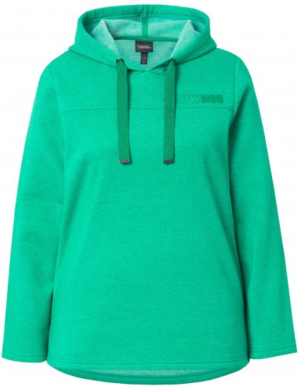 Ulla Popken Lettering GLOWING Hoodie Moss Green - Bluzy & bluzy z kapturem - 