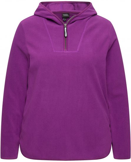 Ulla Popken Fleece Sweatshirt Hoodie Aubergine - Bluzy & bluzy z kapturem - 