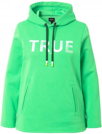 Ulla Popken TRUE Lettering Hoodie Mint Green - Bluzy & bluzy z kapturem - 