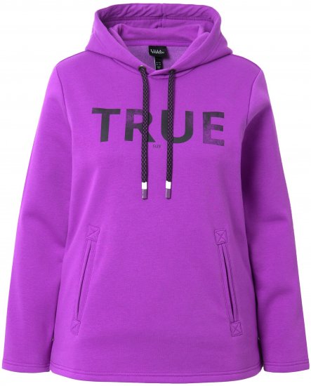 Ulla Popken TRUE Lettering Hoodie Neon Red - Bluzy & bluzy z kapturem - 