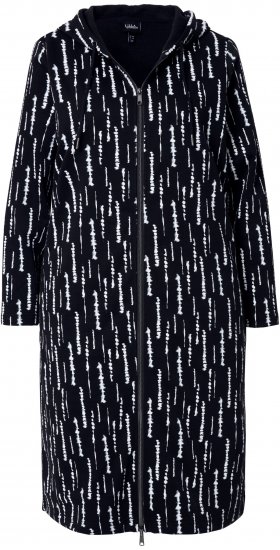 Ulla Popken Graphic Hooded Sweatshirt Dress Black - Bluzy & bluzy z kapturem - 