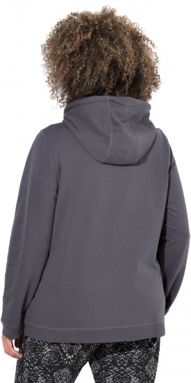 Ulla Popken Snake Detail Zip-Up Hoodie Graphite Grey - Bluzy & bluzy z kapturem - 