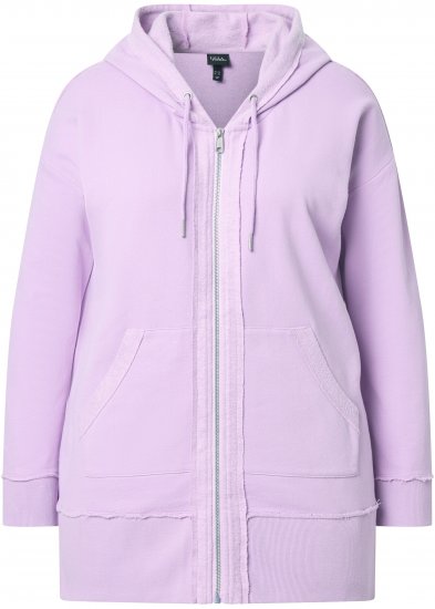 Ulla Popken Decorative Seam Zip-Up Hoodie Lavender - Bluzy & bluzy z kapturem - 