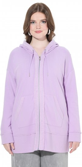 Ulla Popken Decorative Seam Zip-Up Hoodie Lavender - Bluzy & bluzy z kapturem - 