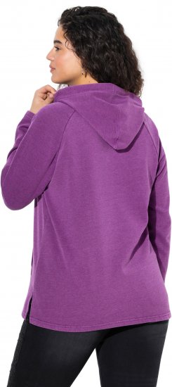 Ulla Popken Rhinestone Drawstring Moon Wash Hoodie Light Plum - Bluzy & bluzy z kapturem - 