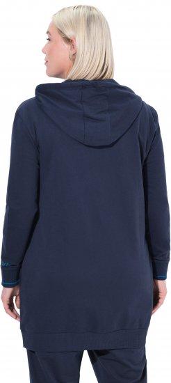 Ulla Popken Contrast Piping Zip-Up Hoodie Navy - Bluzy & bluzy z kapturem - 