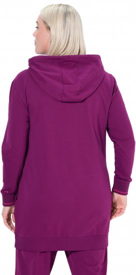 Ulla Popken Contrast Piping Zip-Up Hoodie Pink Berry - Bluzy & bluzy z kapturem - 