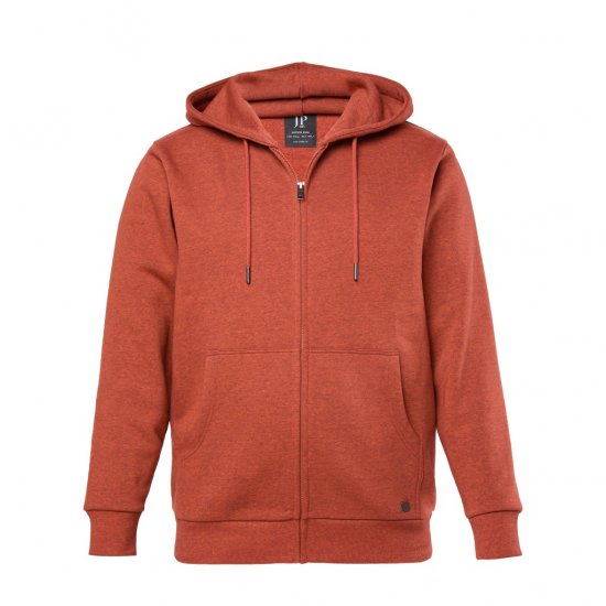 JP1880 Hoodie With Zipper Brick Brown - Bluzy & bluzy z kapturem - Bluzy & Bluzy z kapturem 2XL-12XL