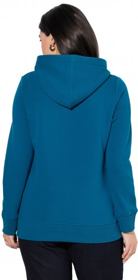 Ulla Popken Relaxed Fit Long Sleeve Hoodie Cerulean - Bluzy & bluzy z kapturem - 