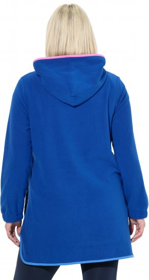 Ulla Popken Color Block Fleece Hoodie Denim Blue - Bluzy & bluzy z kapturem - 