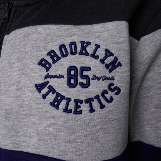 Kam Jeans 7083 Zip Thru Cut & Saw Brooklyn Hoodie Jet Black - Bluzy & bluzy z kapturem - Bluzy & Bluzy z kapturem 2XL-12XL