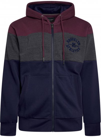 Kam Jeans 7083 Zip Thru Cut & Saw Brooklyn Hoodie Fig - Bluzy & bluzy z kapturem - Bluzy & Bluzy z kapturem 2XL-12XL