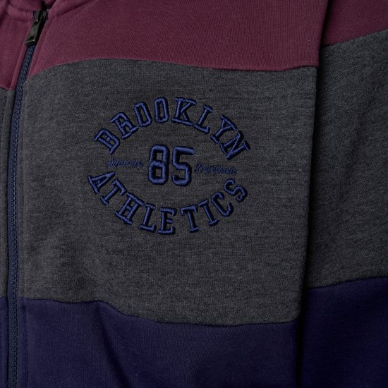 Kam Jeans 7083 Zip Thru Cut & Saw Brooklyn Hoodie Fig - Bluzy & bluzy z kapturem - Bluzy & Bluzy z kapturem 2XL-12XL