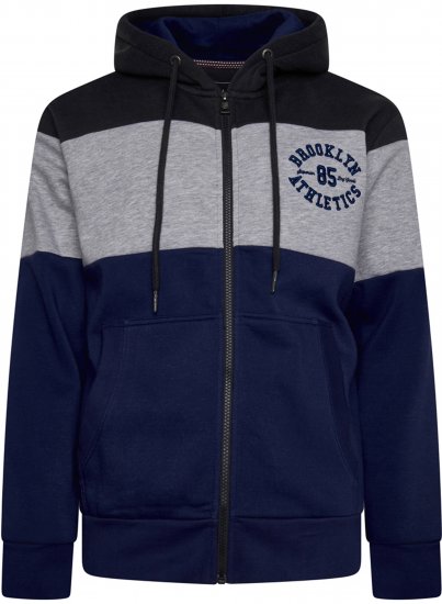 Kam Jeans 7083 Zip Thru Cut & Saw Brooklyn Hoodie Jet Black - Bluzy & bluzy z kapturem - Bluzy & Bluzy z kapturem 2XL-12XL