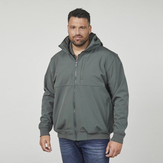 North Latitude 61301 Kurtka Softshell z Odpinaną Kapturą Ciemnozielony - Kurtki Męskie Duże Rozmiary - Kurtki Duże rozmiary 2XL-8XL