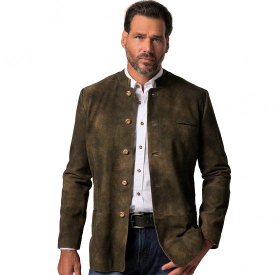 JP1880 Jacket Goat Suede Traditional Mahogany Brown - Trachten & Oktoberfest - Stroje Oktoberfest w dużych rozmiarach (Trachten)