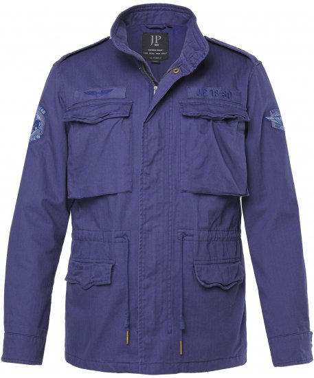 JP1880 Field Jacket with Badges Vintage Look Light Azure Blue - Kurtki Męskie Duże Rozmiary - Kurtki Duże rozmiary 2XL-8XL