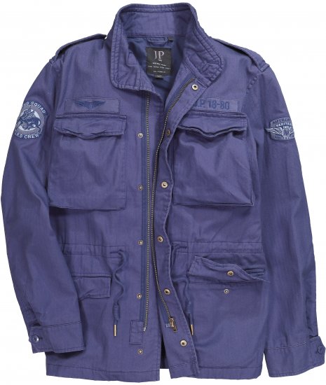 JP1880 Field Jacket with Badges Vintage Look Light Azure Blue - Kurtki Męskie Duże Rozmiary - Kurtki Duże rozmiary 2XL-8XL