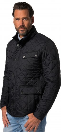 JP1880 Quilted with Multiple Pockets Jacket Black - Kurtki Męskie Duże Rozmiary - Kurtki Duże rozmiary 2XL-8XL