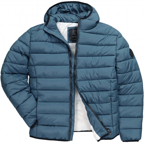 JP1880 Quilted Hooded Jacket Deep Blue - Kurtki Męskie Duże Rozmiary - Kurtki Duże rozmiary 2XL-8XL