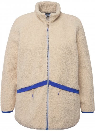 Ulla Popken Teddy Fleece Jacket Vanilla - Kurtki - 
