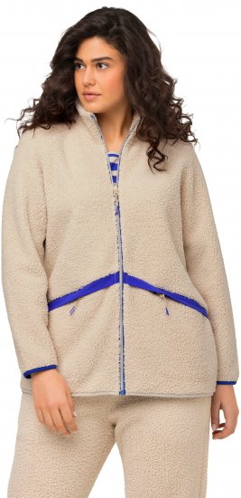 Ulla Popken Teddy Fleece Jacket Vanilla - Kurtki - 