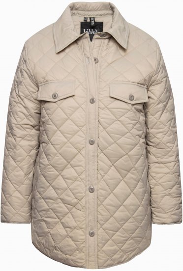 Ulla Popken Quilted Water Repellent Shirt Jacket Medium Grey - Kurtki - 