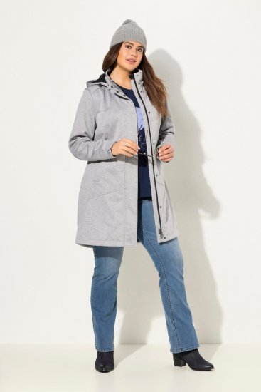 Ulla Popken HYPRAR Melange Softshell Jacket Grey Melange - Kurtki - Kurtki dla kobiet w dużych rozmiarach