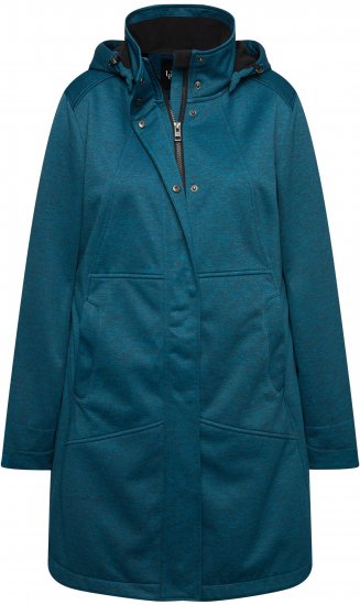 Ulla Popken HYPRAR Melange Softshell Jacket Grey Blue - Kurtki - 
