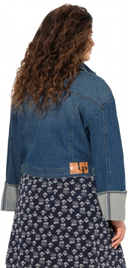 Ulla Popken Wide Cuff Denim Jacket Blue Denim - Kurtki - 