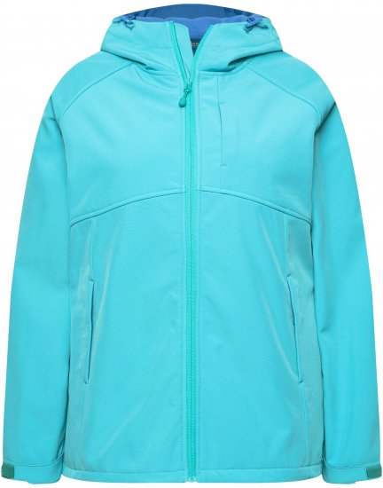Ulla Popken Softshell Contrast Color Jacket Turquoise - Kurtki - 