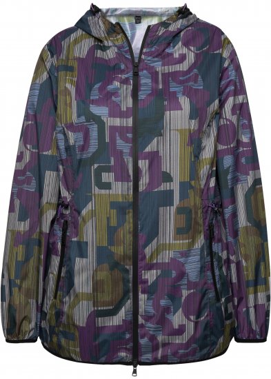 Ulla Popken Abstract Print Lightweight Rain Jacket Mixed Colors - Kurtki - 