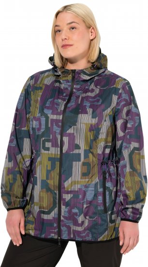 Ulla Popken Abstract Print Lightweight Rain Jacket Mixed Colors - Kurtki - 