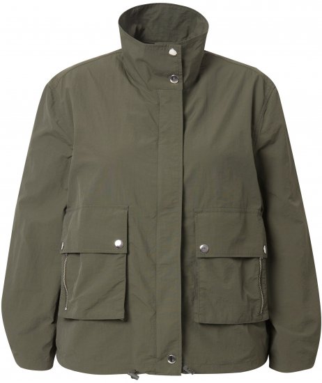 Ulla Popken Cargo Style Elastic Hem Jacket Olive Grey - Kurtki - 