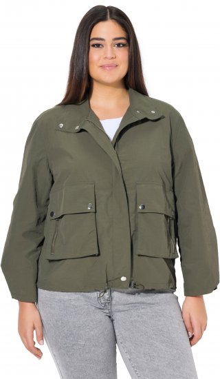 Ulla Popken Cargo Style Elastic Hem Jacket Olive Grey - Kurtki - 