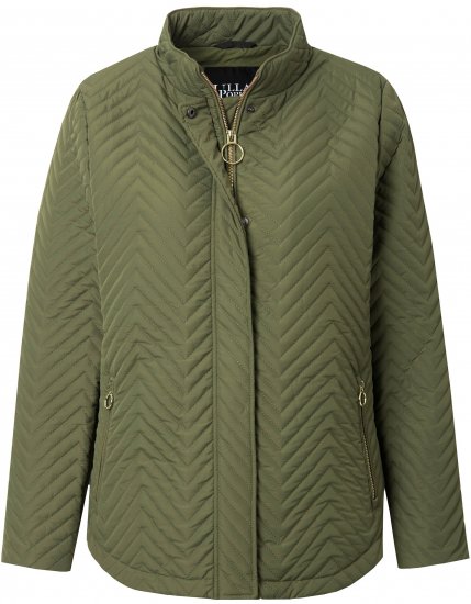 Ulla Popken Zigzag Quilted Jacket Loden Green - Kurtki - 