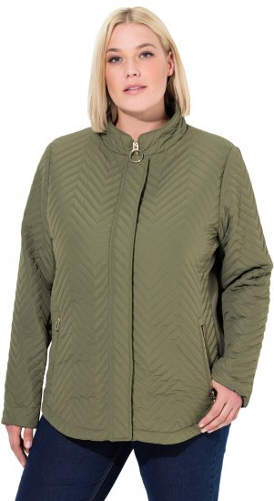 Ulla Popken Zigzag Quilted Jacket Loden Green - Kurtki - 