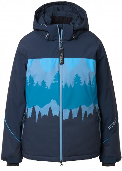 Ulla Popken Landscape Print Triple Function Performance Jacket Navy - Kurtki - 