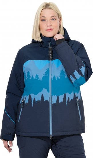 Ulla Popken Landscape Print Triple Function Performance Jacket Navy - Kurtki - 