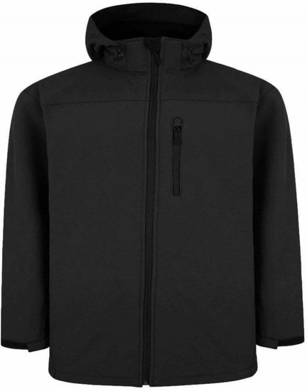 Espionage FL033 Softshell Jacket with Detachable Hood Black - Kurtki Męskie Duże Rozmiary - Kurtki Duże rozmiary 2XL-8XL