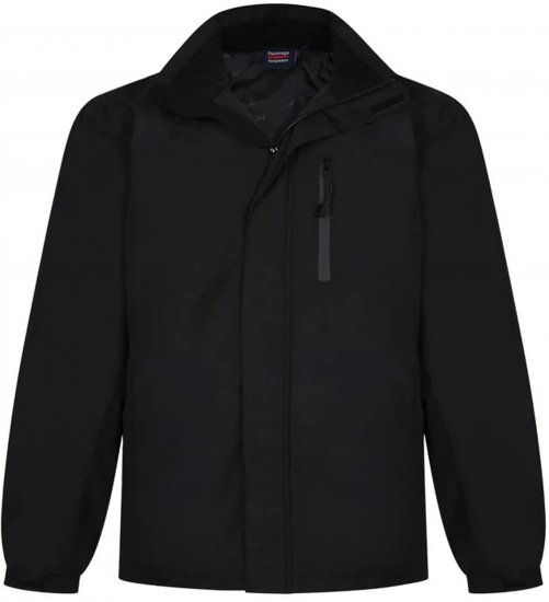 Espionage JT121 Padded Waterproof Coat Black - Kurtki Męskie Duże Rozmiary - Kurtki Duże rozmiary 2XL-8XL