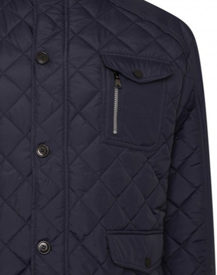 Kam Jeans KV139 Heritage Quilted Parka Jacket Navy - Kurtki Męskie Duże Rozmiary - Kurtki Duże rozmiary 2XL-8XL