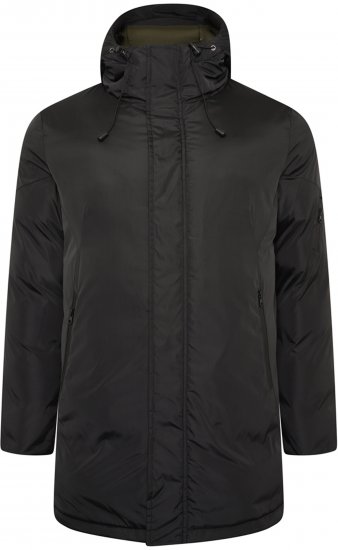 Kam Jeans KV140 Parka Jacket Black - Kurtki Męskie Duże Rozmiary - Kurtki Duże rozmiary 2XL-8XL