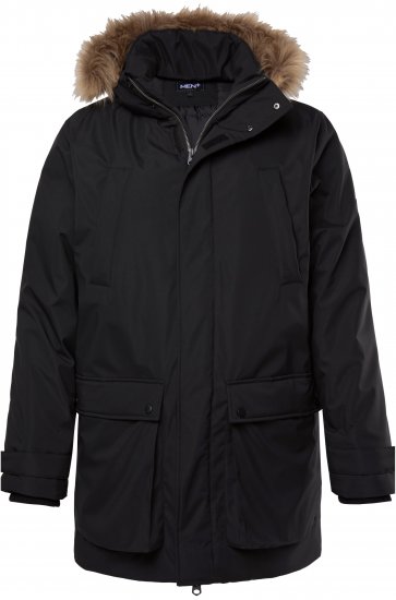 Men Plus Parka With Fur Hood Black - Kurtki Męskie Duże Rozmiary - Kurtki Duże rozmiary 2XL-8XL