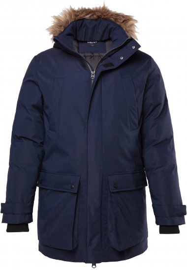 Men Plus Parka With Fur Hood Navy - Kurtki Męskie Duże Rozmiary - Kurtki Duże rozmiary 2XL-8XL